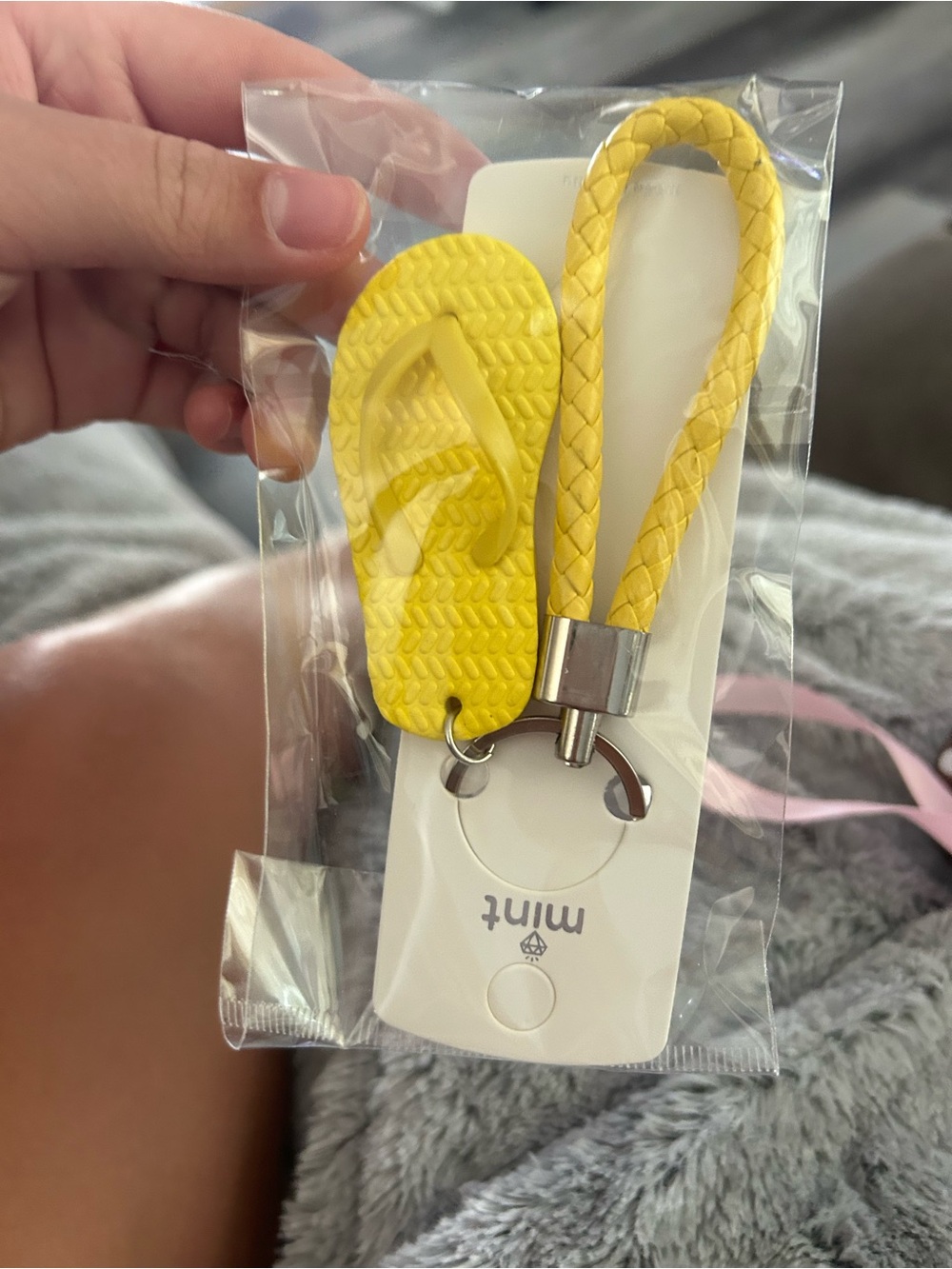 4/$50 Yellow Flip-Flop Keychain with Braided Loop